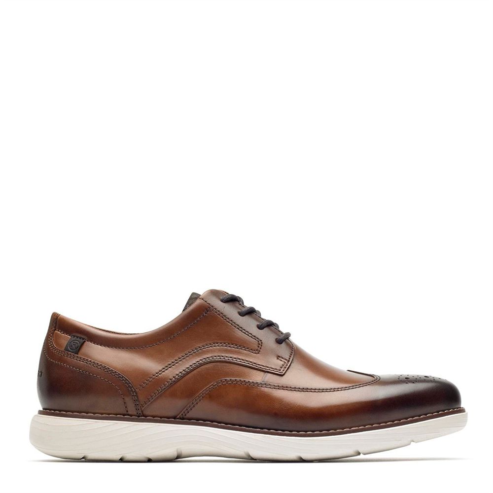 Rockport Garett Wingtip - Mens Oxfords - Cognac - NZ (BDV-461079)